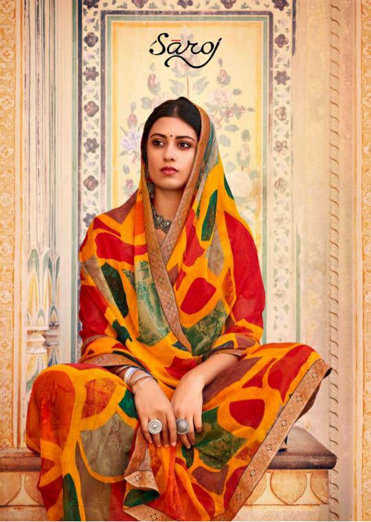 Saroj Victoria 3 Printed Ethnic Wear Georgette Designer Saree Collection